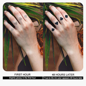 Pochoir de <span class=keywords><strong>tatouage</strong></span> <span class=keywords><strong>au</strong></span> <span class=keywords><strong>henné</strong></span> réaliste Inkster bleu noir étanche conception <span class=keywords><strong>simple</strong></span> OEM papier doigt conception de la main autocollant à encre temporaire - Product Image 4