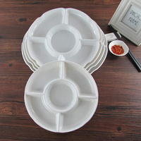 Split Apéritif Plateau De Service 5 Pièces Divded Servir Mélamine Plat Bonbons Snack Fruits Secs Noix Assiettes pour Home Office Party