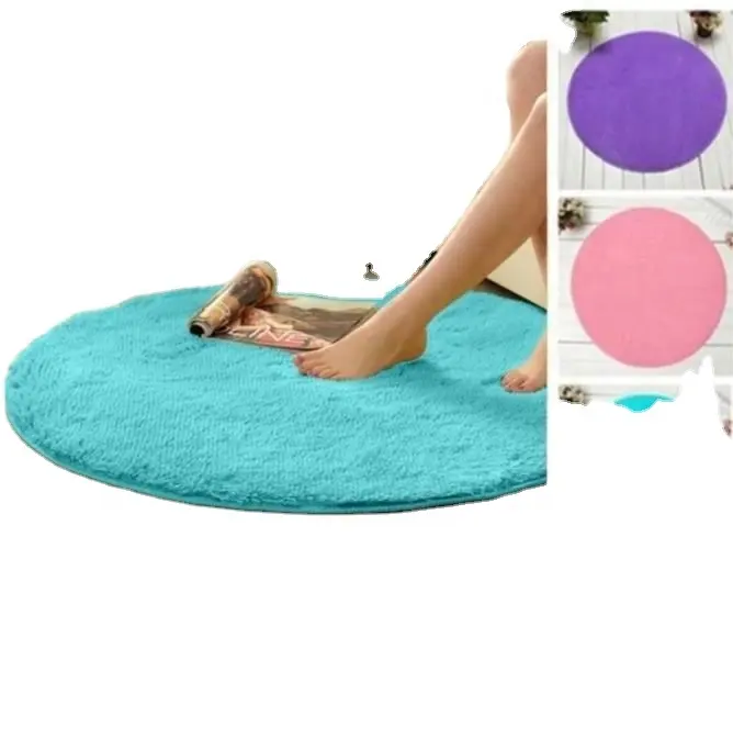 Hoge Kwaliteit 40*40Cm Ronde Antislip Absorberende Zachte Mat Tapijt Cirkelvormige Fitness Yoga Mat Badkamer Douchedeur Tapijt Nachtkastje