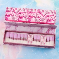 Boîte d'emballage Halloween presse personnalisée sur les ongles ongles en acrylique avec boîte à logo faux ongles gratuits
