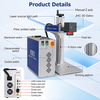 Multicolor 2.5D 3D JPT MOPA Fiberlaser markeermachine 30W 50W 60W 100W voor horlogebanden, armbanden, goud en zilver