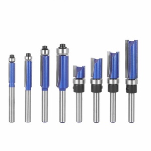 Fresa de carpintería profesional con vástago de 1/4 pulgadas, broca de ajuste al ras, broca de enrutador recta con llave hexagonal de rodamiento, 19 Uds. - Product Image 2