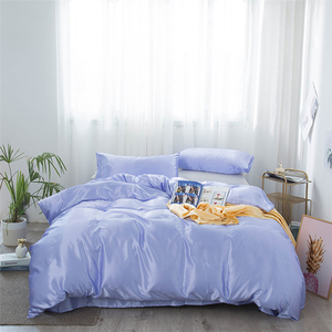 Mới Đến Trắng <span class=keywords><strong>Comforter</strong></span> Silk Bedding Set Bán Buôn Tùy Chỉnh Phòng Ngủ Màu Hồng Vua Kích Thước Sang Trọng Duvet Bedding Set// - Product Image 2