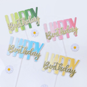 Nouvel arrivage de décorations de gâteaux pour femmes, hommes, enfants, fête d'<span class=keywords><strong>anniversaire</strong></span>, fournitures pour douche de bébé - Product Image 2