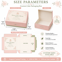 Emballages en papier pliables écologiques personnalisés avec paillettes pour gâteaux, pâtisseries, desserts, boulangeries, boutiques de cadeaux et vente au détail (vente en gros)