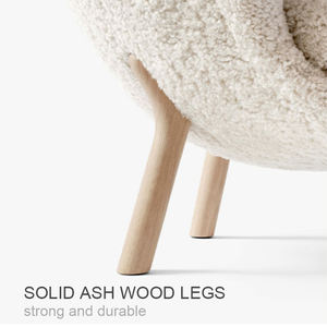 Gamba in legno <span class=keywords><strong>piccola</strong></span> <span class=keywords><strong>Petra</strong></span> Lounge bianco Boucle soffice accento sedia moderna <span class=keywords><strong>piccola</strong></span> orsacchiotto bouclé tessuto Amr sedia - Product Image 6