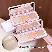 Palette de correcteurs 3 couleurs CAPPUVINI, couvrance totale, texture hydratante, couvre les cernes, les fossettes et les imperfections, kit de maquillage mignon pour chatons