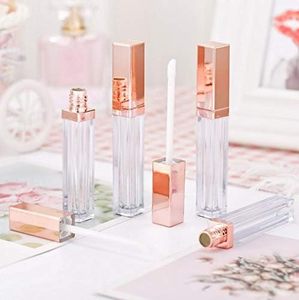 Tube carré en plastique pour brillant à lèvres 7ml, couleur personnalisée, bouchon à vis, emballage cosmétique miroir, vente en gros - Product Image 2