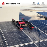 Outils de lavage photovoltaïque humides et secs certifiés CE, équipement à batterie au lithium, largeur de nettoyage de 1,3 m, robot de nettoyage de panneaux solaires
