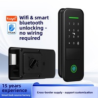 Meilleure vente transfrontalière : Serrure intelligente WiFi en alliage d'aluminium pour appartement avec gestion à distance via application et déverrouillage par empreinte digitale