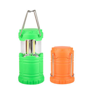 Linterna LED para acampar al aire libre, lámpara telescópica portátil mini para uso de emergencia en tiendas de campaña, color verde y naranja, alimentada por batería - Product Image 1