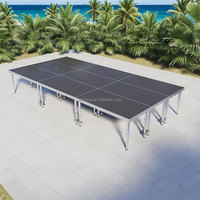 Plataforma de Escenario Móvil con Estructura de Iluminación Rectangular de Acero y Aluminio Portátil con Dimensiones Personalizables para Exhibición