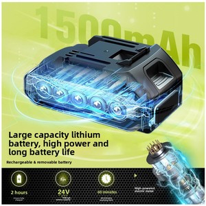 Taille-haie électrique rechargeable double usage, cisailles de jardinage, <span class=keywords><strong>tondeuse</strong></span> à gazon, taille-bordures, électrique au lithium à une main - Product Image 5