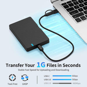 Carcasa para Disco Duro de 2.5 Pulgadas 2 en 1 Tipo C y USB, con Cable Integrado, Velocidad de Transferencia SATA de 6 Gbps, Capacidad Máxima de 8 TB, Gran Venta - Product Image 2