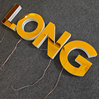 Letrero LED 3D con efecto espejo infinito, Letrero de neón personalizado con espejo infinito para negocios, Letras LED personalizadas con canal de seguimiento