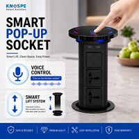 Enchufe Motorizado Multifunción de Aleación de Aluminio con Control por Voz, Enchufe Inteligente para Cocina, Enchufe de Escritorio Extraíble, Cargador USB C