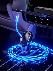 Venta caliente 1 metro 2 metros 3 en 1 LED <span class=keywords><strong>USB</strong></span> flujo luz luminosa teléfono móvil tipo <span class=keywords><strong>C</strong></span> <span class=keywords><strong>Micro</strong></span> Cable de carga magnético para iPhone Android - Product Image 6