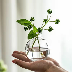 Table décorative de couleur Mini <span class=keywords><strong>petit</strong></span> <span class=keywords><strong>vase</strong></span> de bourgeon de fleur en verre <span class=keywords><strong>rond</strong></span> moderne pour la décoration intérieure de mariage - Product Image 3