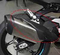 Cache-tuyau d'échappement en fibre de carbone 3K 100% sèche pour moto CFMOTO 450 SR