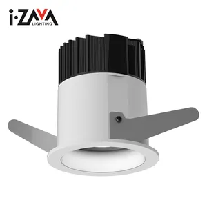 Chống Lóa Nhôm Sơn Trắng Đen IP44 Lõm Gắn 10W 12W COB LED Đèn Tại Chỗ