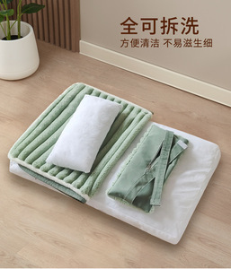 Großes Hundebett Maschinenwaschbar Weiche Rechteckige Matratze mit Rutschfestem Boden und Kissen Luxuriöses Katzenbett für Kleine bis Mittelgroße Haustiere - Product Image 4