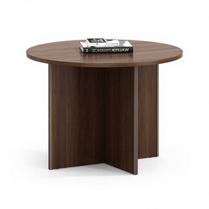Mesa de Conferencia Moderna, Convertible, Modular, Redonda, de Paneles de Madera, para 2-6 Personas - Juego de Mesa de Café para Uso en Villas - Product Image 4
