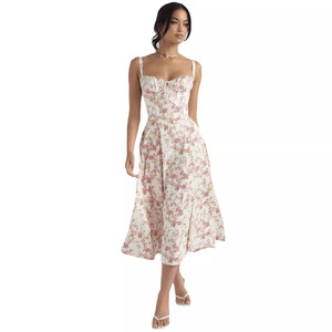 Robes personnalisées pour femmes Dames élégantes Dames Robe d'été pour femmes Fabricants de vêtements Robes florales décontractées pour femmes - Product Image 5