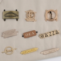 Plaque métallique en alliage de zinc avec logo personnalisé en relief 3D, étiquette métallique de marque écologique pour sacs à main et vêtements