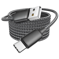 Cable de Datos Trenzado de Nailon Tipo-C a USB-A con Conductor de Cobre Puro para Teléfonos Android - Carga Rápida de 3A y Transferencia de Datos