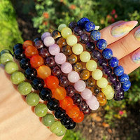 Bracelet en perles de pierre naturelle authentique de 6 mm 8 mm, qualité AAA, extensible, réglable, pierre précieuse porte-bonheur pour femmes et hommes