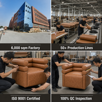 Fauteuil pivotant en cuir pleine fleur Tan, fauteuil d'appoint rembourré pour salon, personnalisable OEM ODM