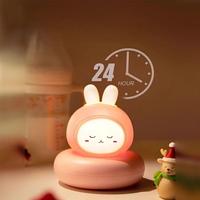 Lampe de chevet LED en silicone multi-styles OEM ODM, animaux mignons (lapin, ours, chaton, poussin), pour chambre d'enfant, décoration, cadeau