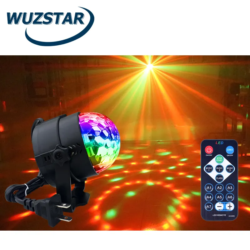 WUZSTAR led المرحلة مقبس إضاءة مصغرة ديسكو الكرة ل يلة نادي المنزل سيارة زخرفة حزب dj الإضاءة حامل مكعب ليزر العارض