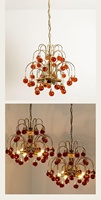 Lustre en verre de Murano cerise vintage français pour salon chambre à coucher et café éclairage de luxe café bar lumières d'ambiance à intensité variable