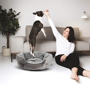 Nueva <span class=keywords><strong>Cama</strong></span> para Mascotas de Piel Sintética Súper Suave, <span class=keywords><strong>Cama</strong></span> Ortopédica Relajante de Lujo para Perros, Redonda, de Felpa, Lavable, Grande - Product Image 5