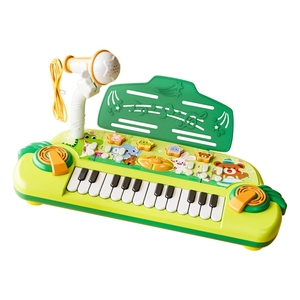 Piano Electrónico Multifuncional de Dibujos Animados para Niños al por Mayor, Teclado de Piano para Niños Pequeños de 24 Teclas con Micrófono con Cable - Product Image 1
