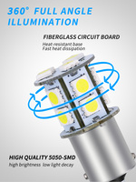 Ampoule de clignotant de voiture 12V/24V 1156/1157 BAY15D 5050 13SMD blanc rouge bleu jaune