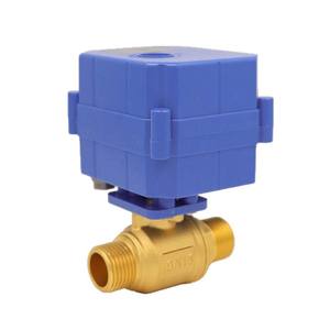 Válvula de Bola Eléctrica Miniatura de Alto Torque DN15, Actuador Compacto, Rosca Macho Doble, Válvula de Dos Vías de 4 Puntos para Gas, Manual - Product Image 1