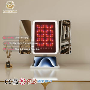 Fabricants Bureau Luminosité Dimmable Illuminé Grossissement 2X 3X Avec Lumière Led Thérapie Vanité <span class=keywords><strong>Miroir</strong></span> de Maquillage à Trois Volets - Product Image 1