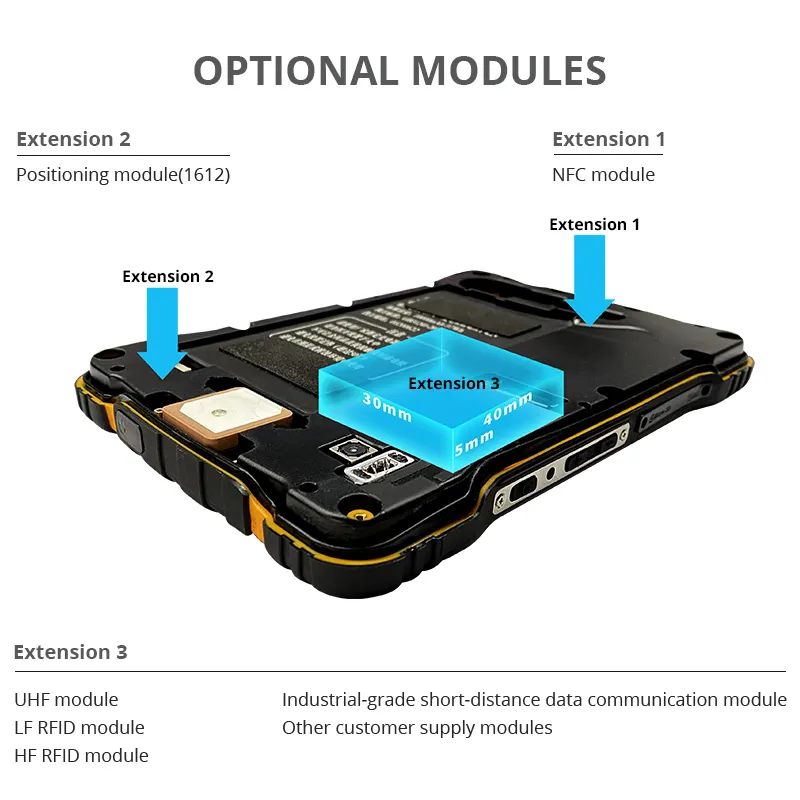 HUGEROCK T70 tablette industrielle robuste PC 8 go Ram 128G Android 13.0 écran résistif Ip67 ordinateur à écran tactile étanche MTK