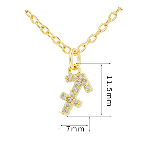 12 segni zodiacali collana con ciondolo collana con zirconi in ottone personalizzazione della collana di costellazione cz - Product Image 3