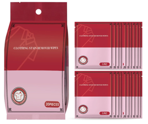 Lingettes nettoyantes instantanées portables pour vêtements, pour les taches <span class=keywords><strong>de</strong></span> graisse, <span class=keywords><strong>de</strong></span> café et <span class=keywords><strong>de</strong></span> vin - Lingettes humides <span class=keywords><strong>de</strong></span> nettoyage pour le linge en voyage - Product Image 1