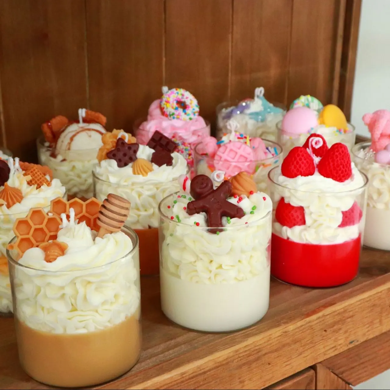 Wholesale Cute Handmade Dessert Scented Candles Food Aroma Desert Candles Desert Chocolate Scented Candle