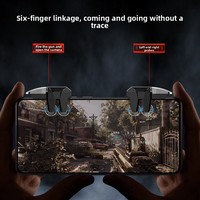 Manette de jeu sans fil S11 à six doigts avec gyroscope six axes pour téléphones à écran tactile - Conception 50 coups par seconde