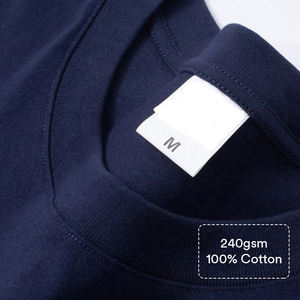 Camiseta de peso pesado con hombros caídos de 240 GSM de alta calidad, ropa de calle personalizada de algodón pesado en blanco de lujo, camiseta de gran tamaño para hombre - Product Image 4