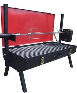 Draagbare Automatische Houtskool Mini Spit Koffiebrander Kebab Grill Gecoat Outdoor Grill