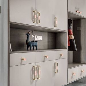 دولاب باب من سبائك الزنك بمقبض دائري من حجر الراين والكريستال للأثاث - Product Image 6
