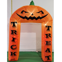 Arche Gonflable Citrouille pour Décoration Extérieure de Fête Chaleureuse, Grande Arche Gonflable Citrouille pour Événements et Fêtes d'Halloween