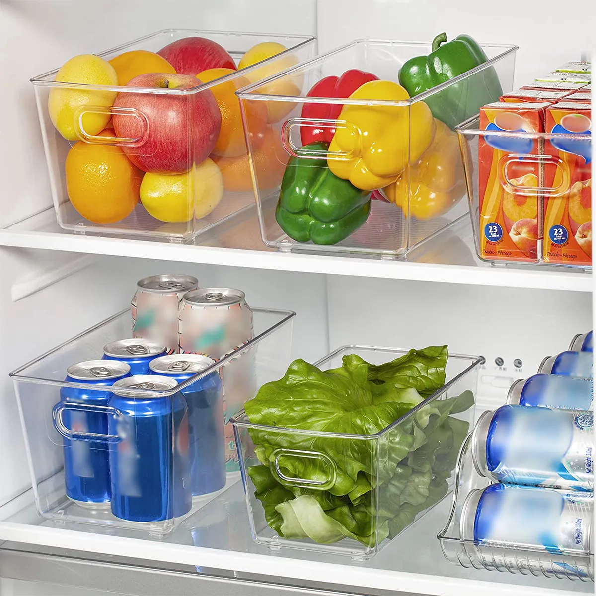 Choice Fun прозрачный пластиковый холодильник с органайзеры прозрачные ящики для хранения холодильник для домашнего хранения с ручкой