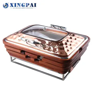 XINGPAI restaurant equipment rose gold chafing dish food warmer chafers stainless steel chafing dish for catering